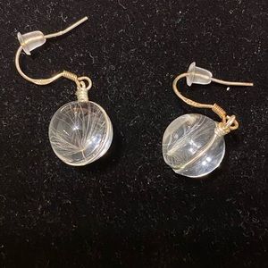 Glass Ball Dandelion Dangle Earrings